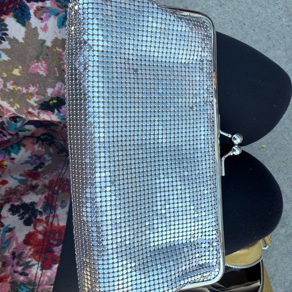 Silver Sequin Clutch Bag